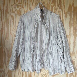 H&M Striped Button Down Shirt – Size XL, Lightweight Long Sleeve